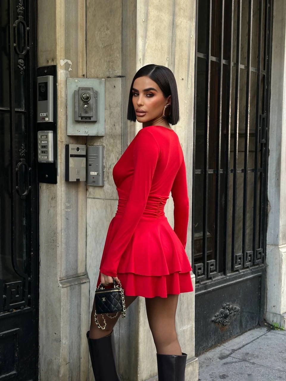 Silky Drapeli Elbise