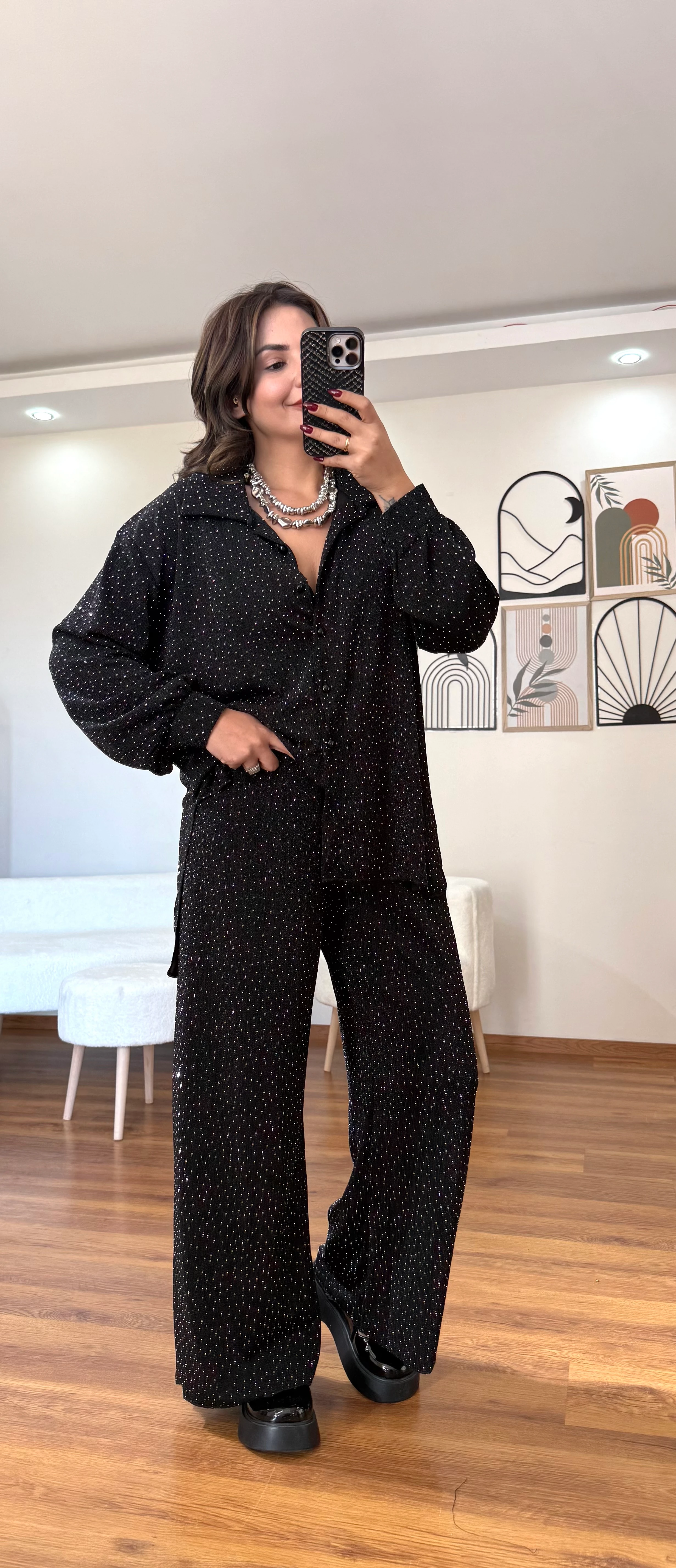 3 Lü Tasarım Taşlı Takım 