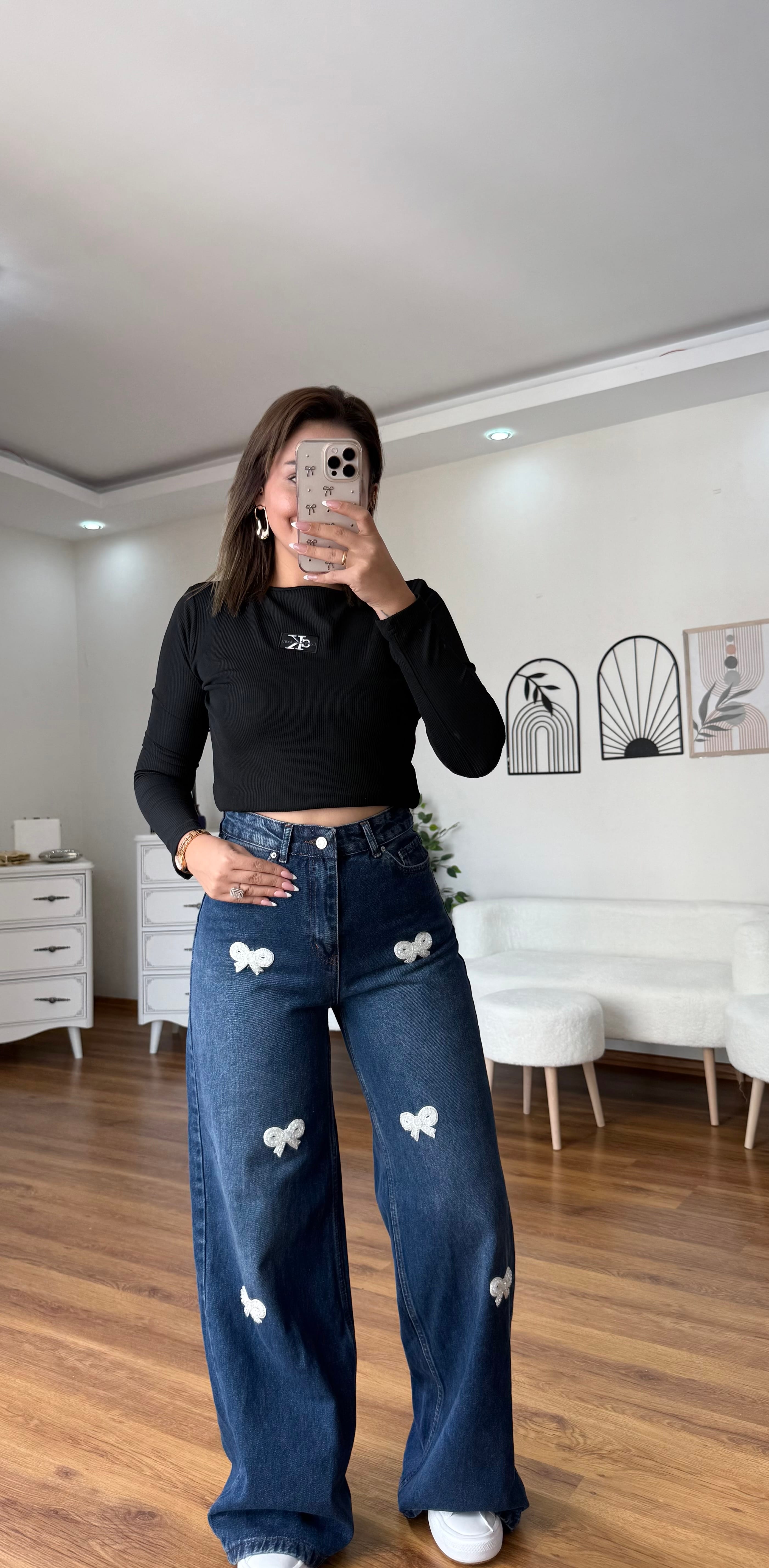 Fiyonklu Baggy Jean