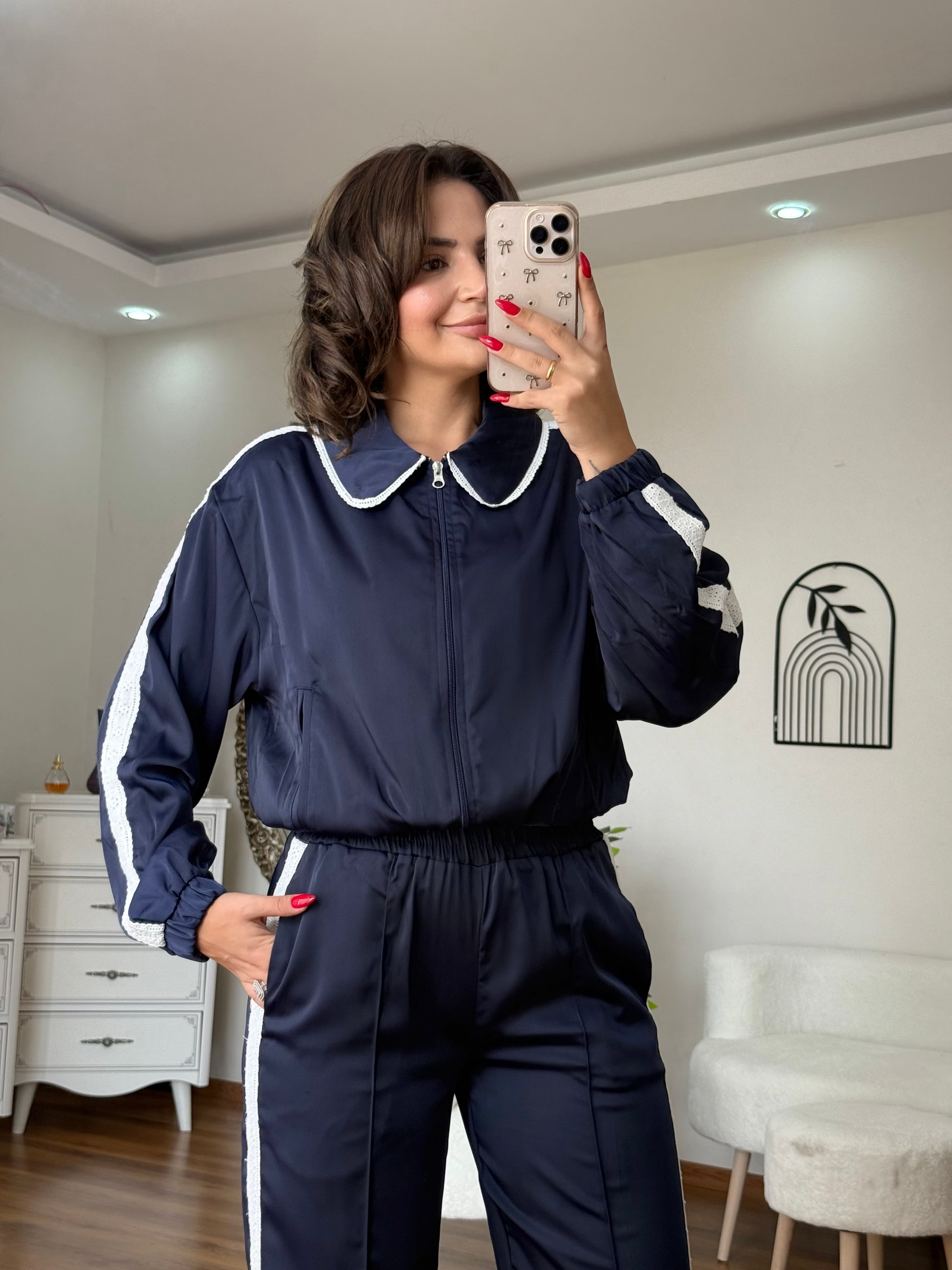 Bebe Yaka Dantel Detaylı Takım