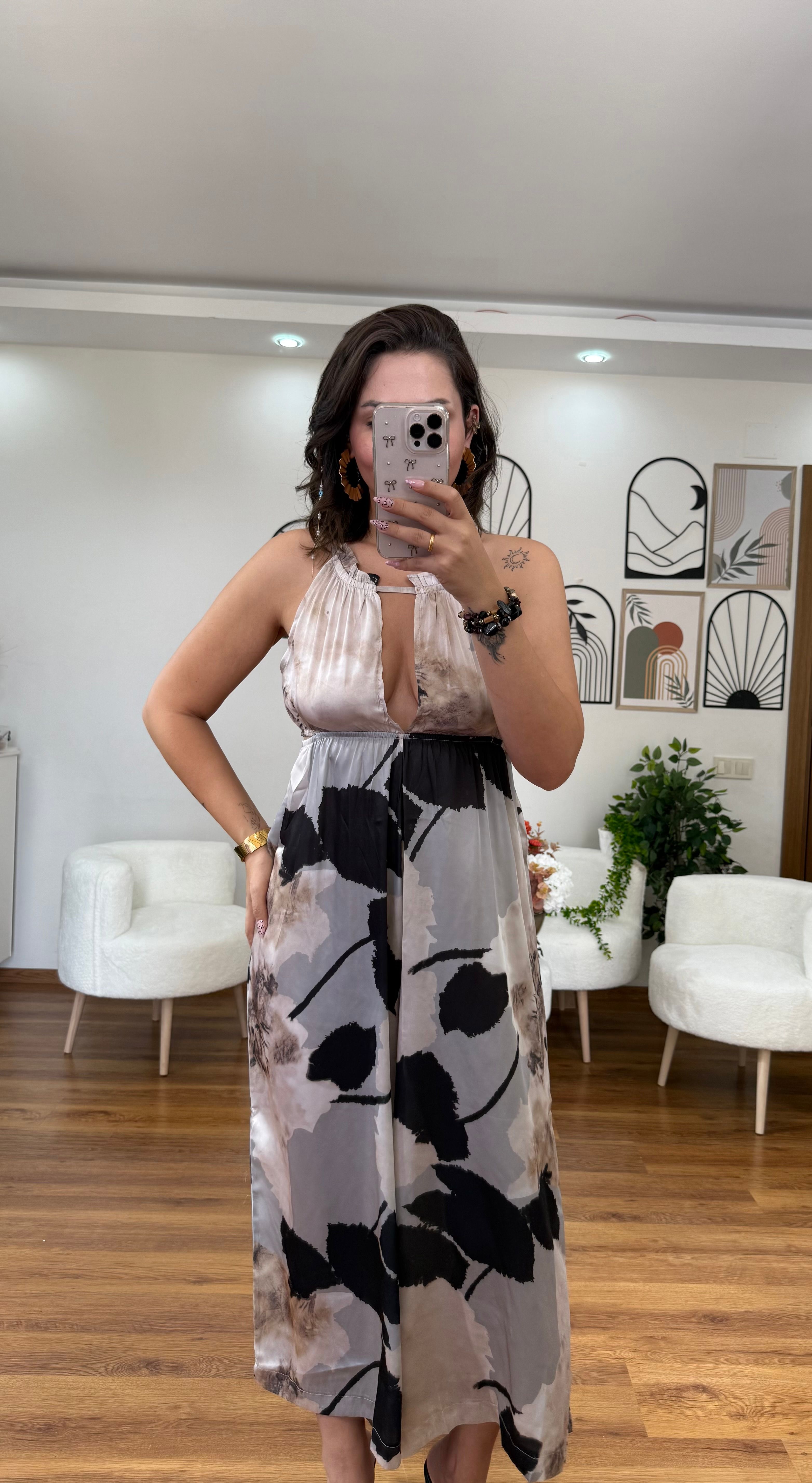 yaprak desenli tulum 