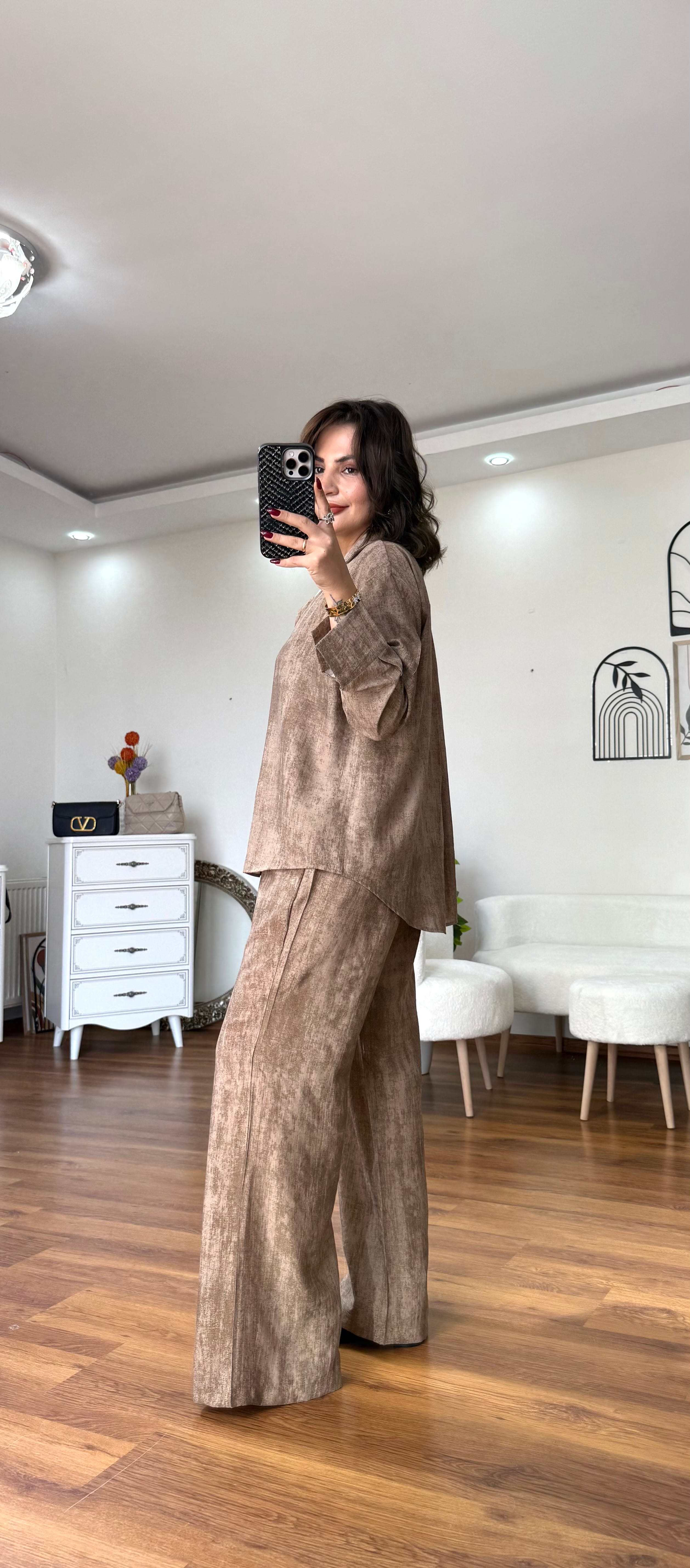 Tensel Kumaş Gömlek Pantolon Takım