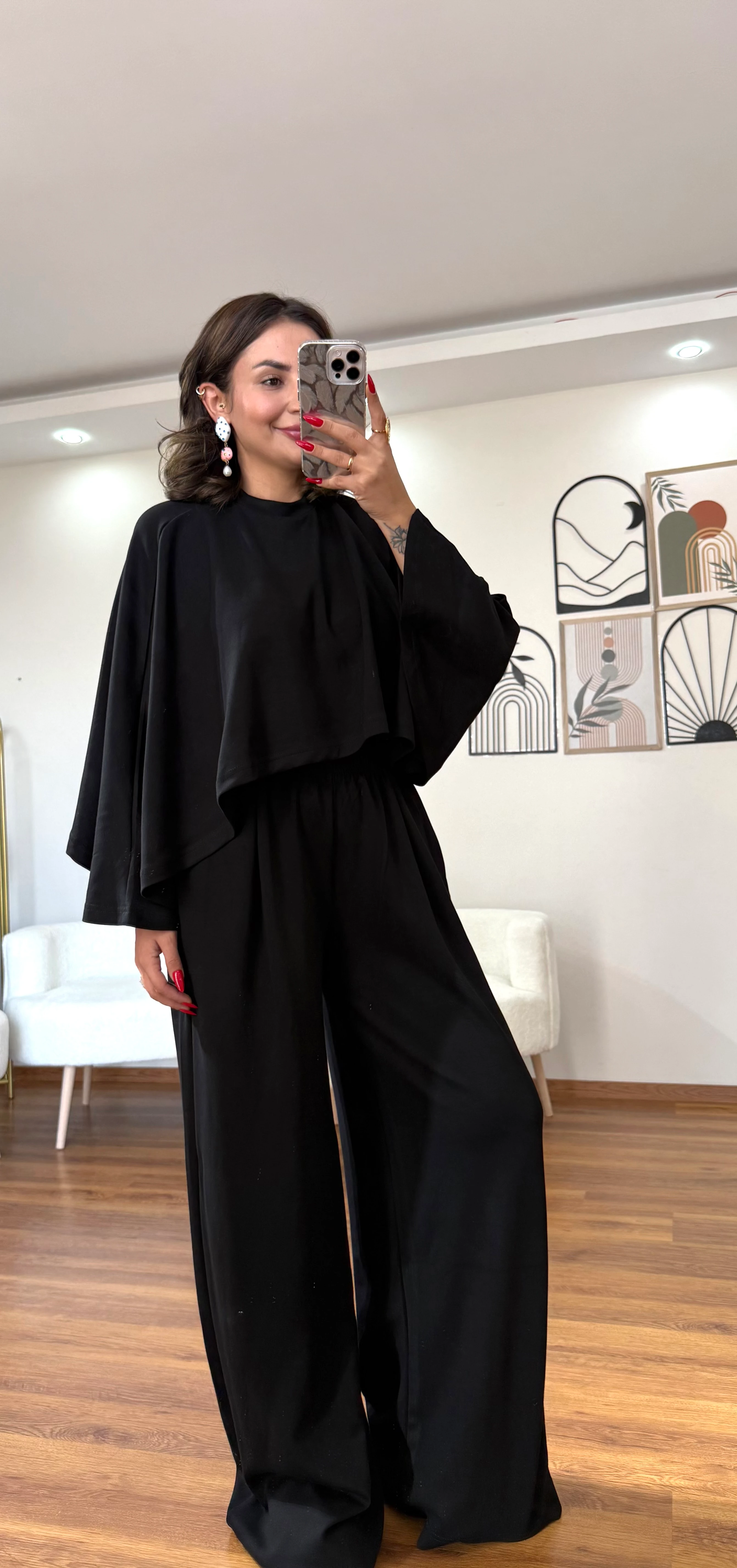 Yarasa Kol Modal Takım - siyah