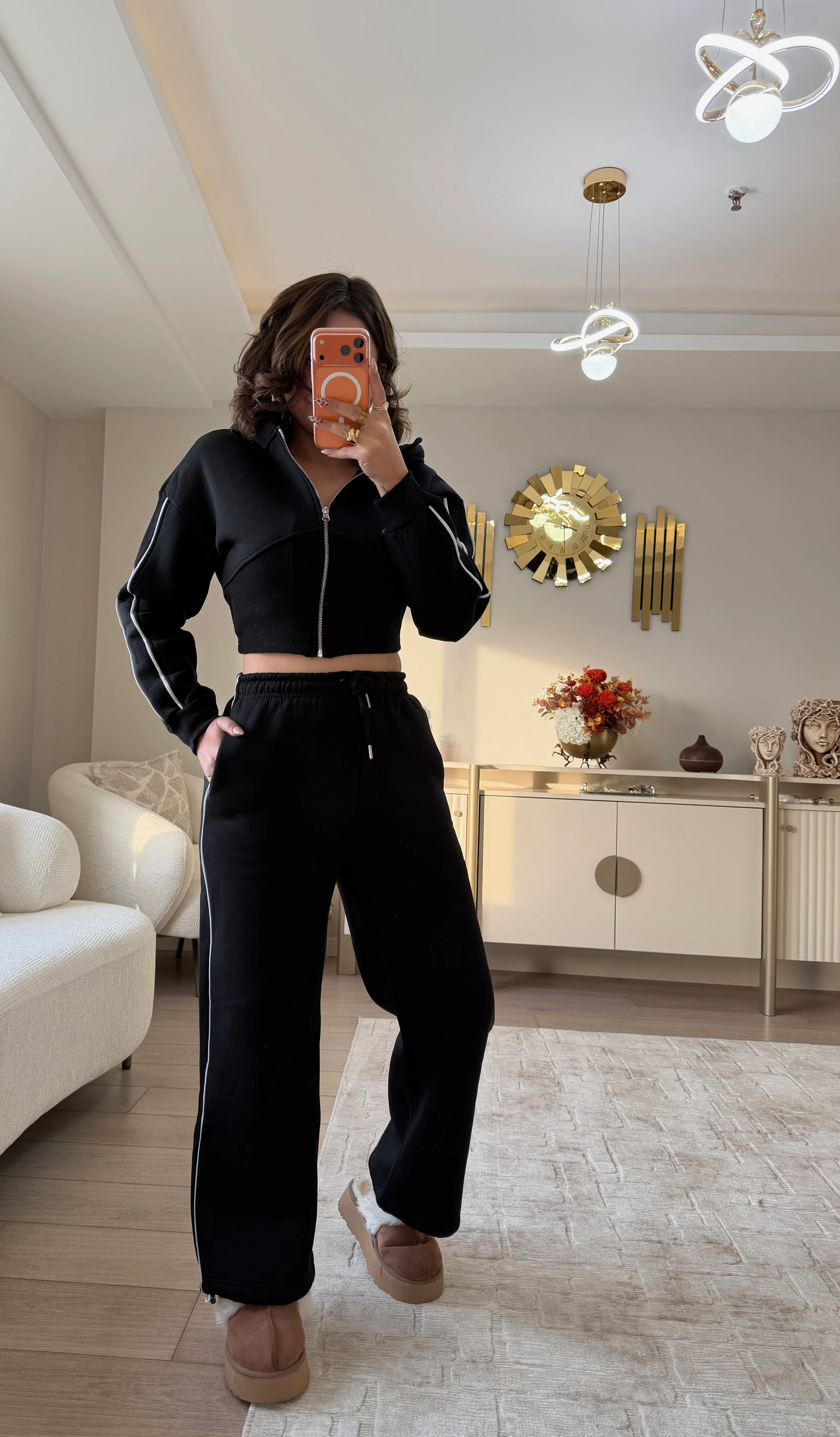 Muse 3 İplik Yanı Şeritli Takım  - siyah