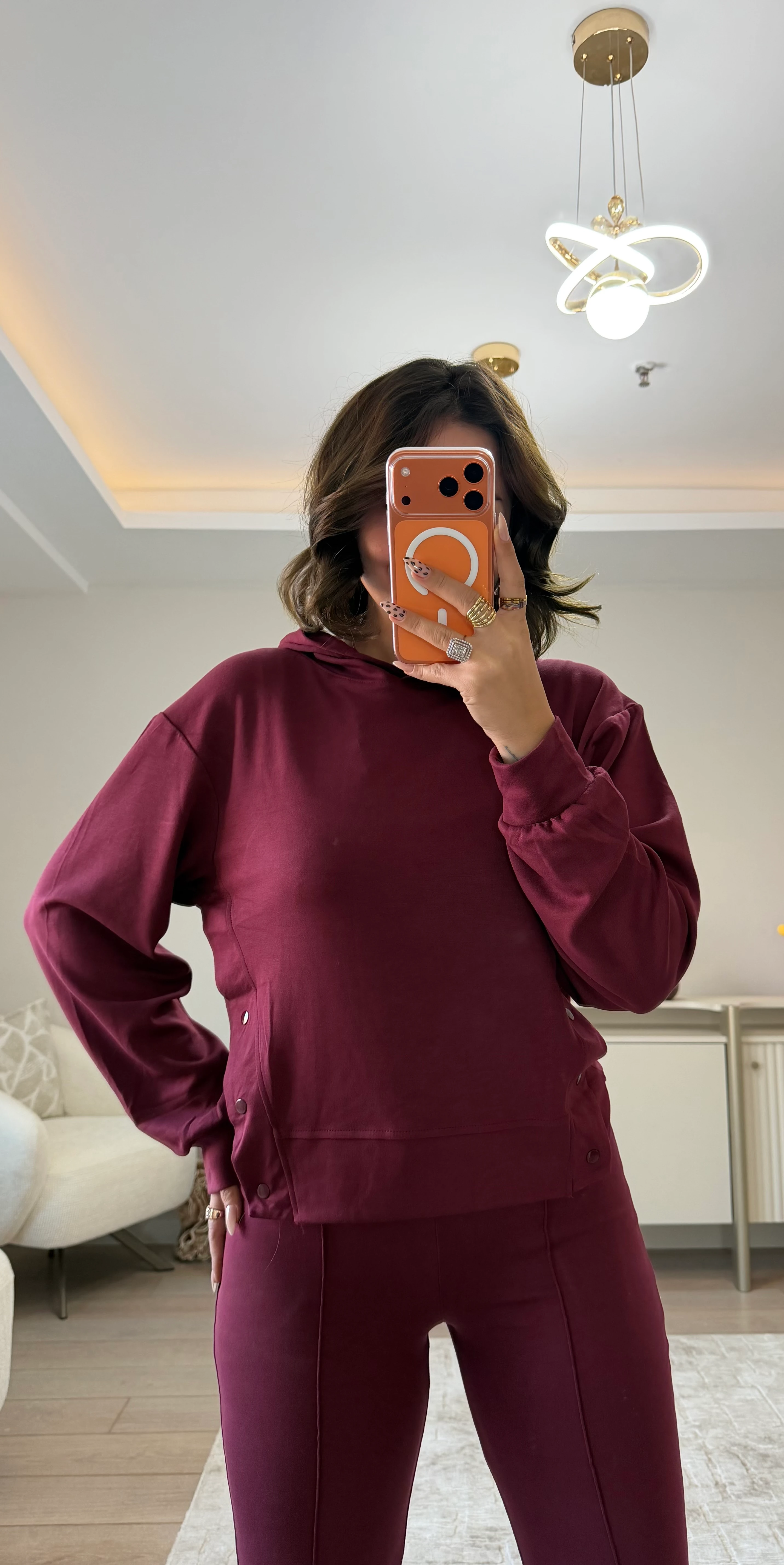 Élan Çıtçıtlı Kapüşonlu Modal Takım