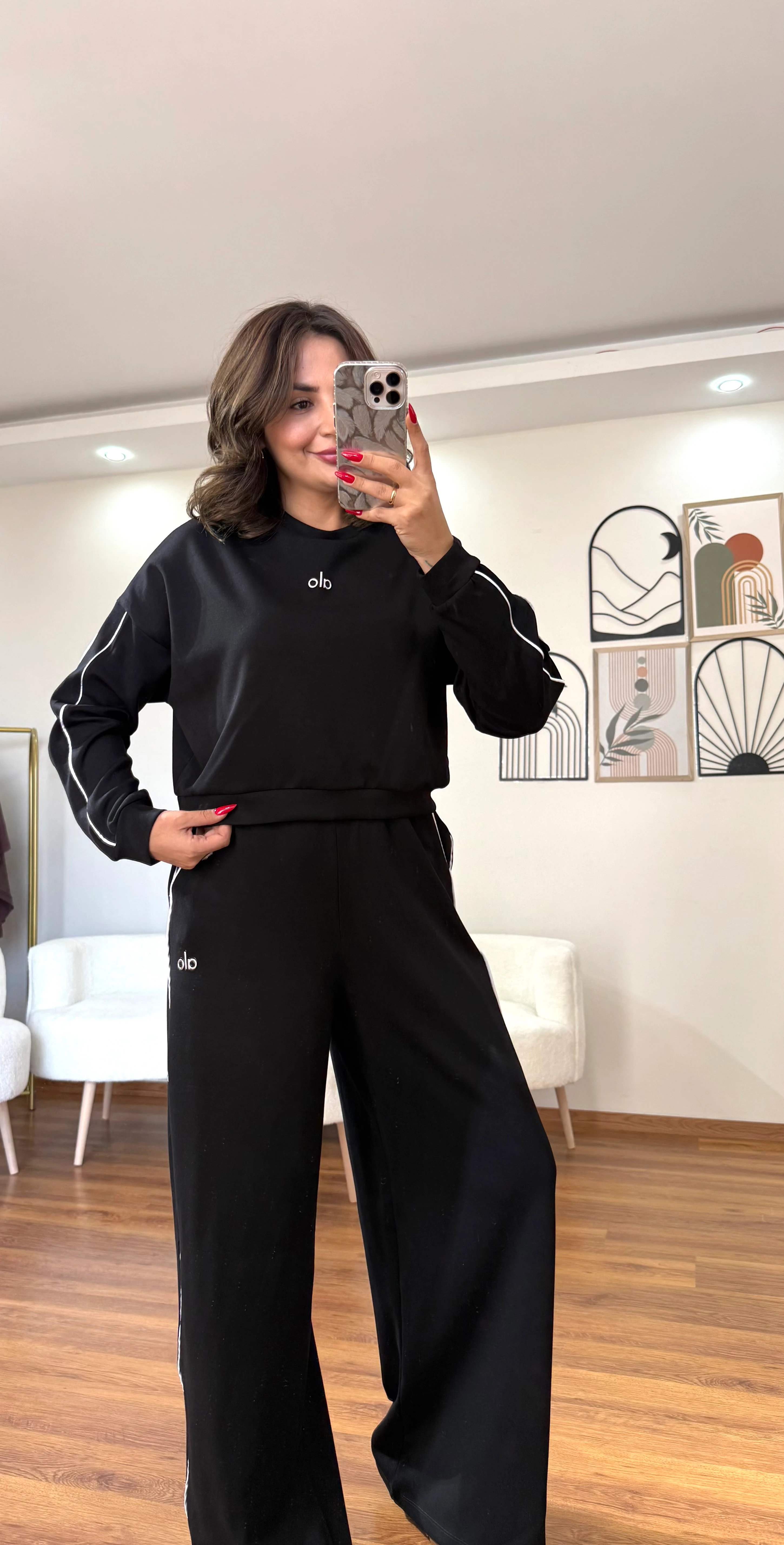  Yanı Şeritli Modal Takım - siyah