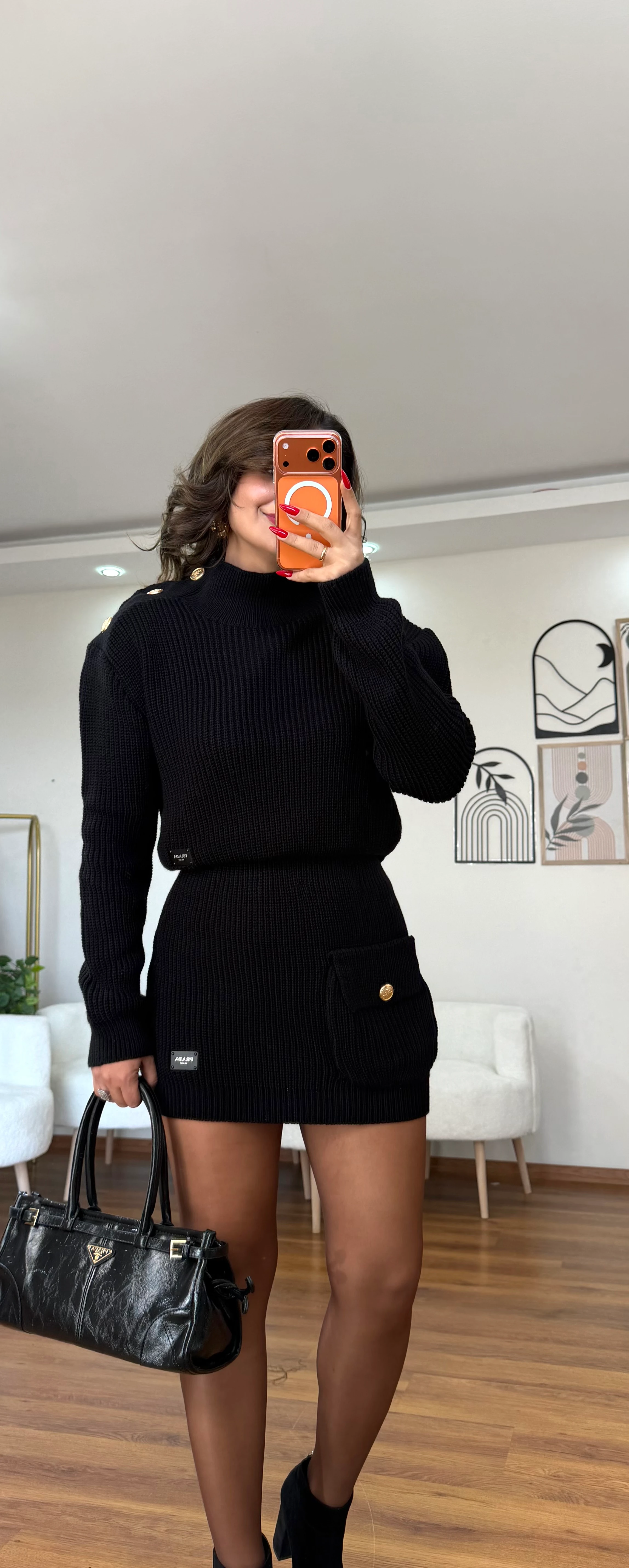 Prda Cep Detaylı Triko Takım