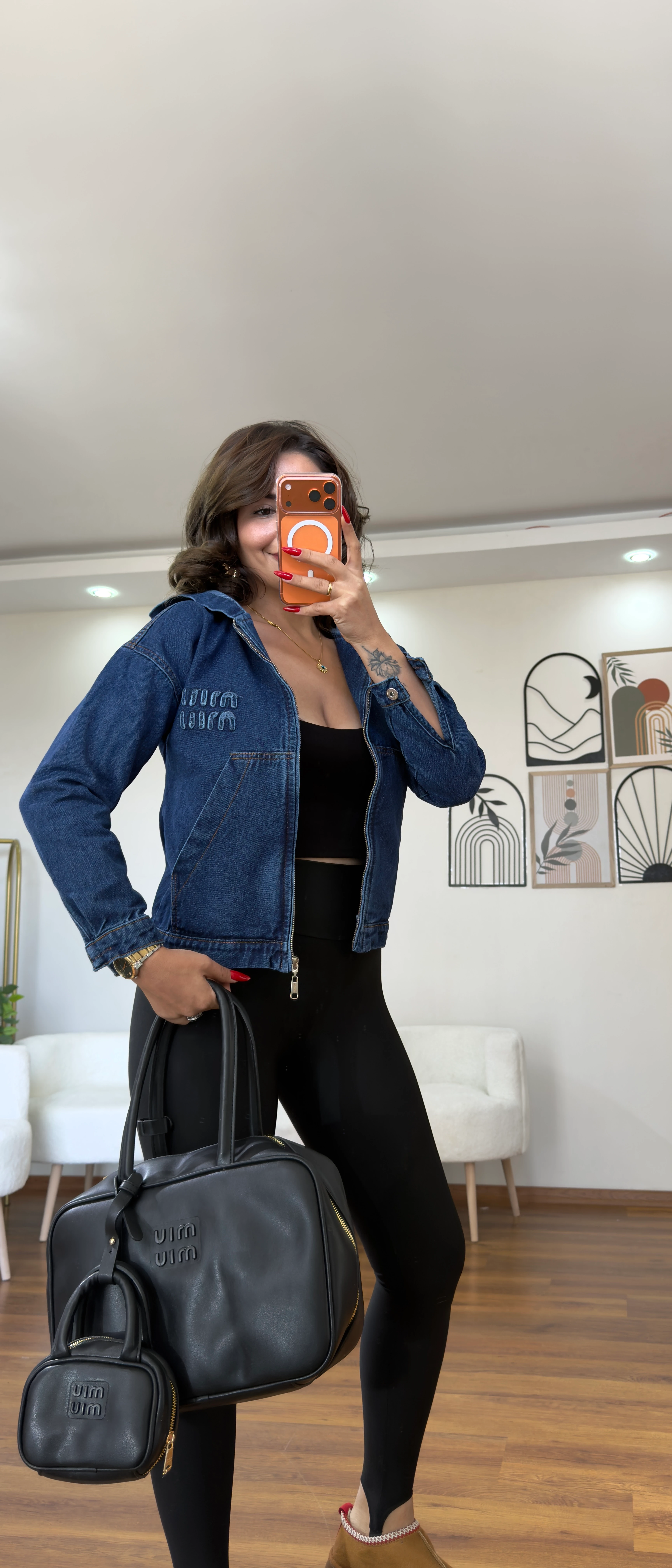 Miu Premium Kapüşonlu Kot Ceket 