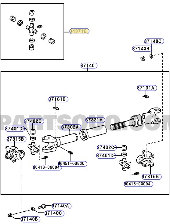 TOYOTA HILUX MAFSAL İSTAVROZU 1997-2005 0437135050 LOGOSUZ ORİJİNAL