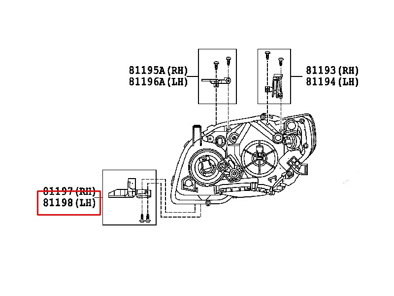 TOYOTA COROLLA FAR BRAKETİ 2006-2013 8119812110 ORİJİNAL