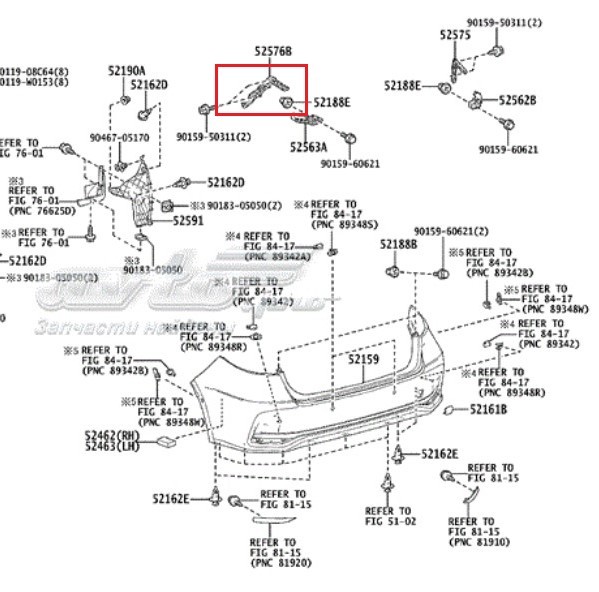 TOYOTA COROLLA ARKA TAMPON SOL TUTUCU 2019-2022 5257602210 ORİJİNAL