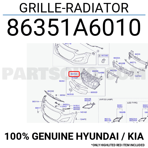 HYUNDAI i30 ÖN PANJUR 2012-2015 86351A6010 ORİJİNAL