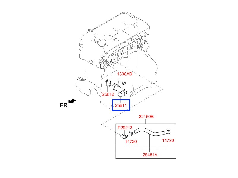 HYUNDAI H-100 SU CIKIŞ BORUSU 2006-2019 256114A850 ORİJİNAL