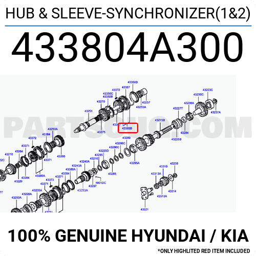 HYUNDAI H-100 SENKROMEÇ 1,2 1993-2019 433804A300 ORİJİNAL