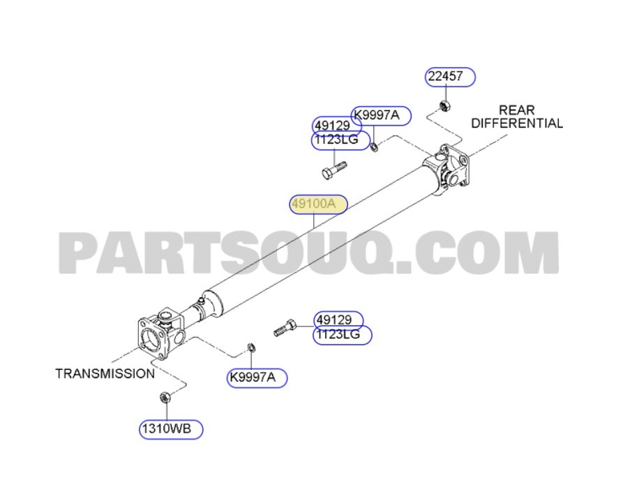 KIA BONGO ARKA ŞAFT 2004-2016 491004E250 ORİJİNAL