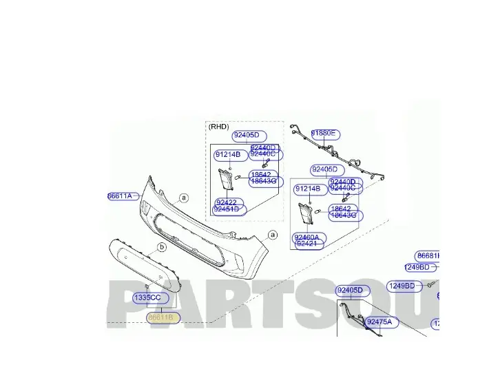 KIA PICANTO ARKA TAMPON PLAKA ALTLIĞI 2017-2020 86612G6020