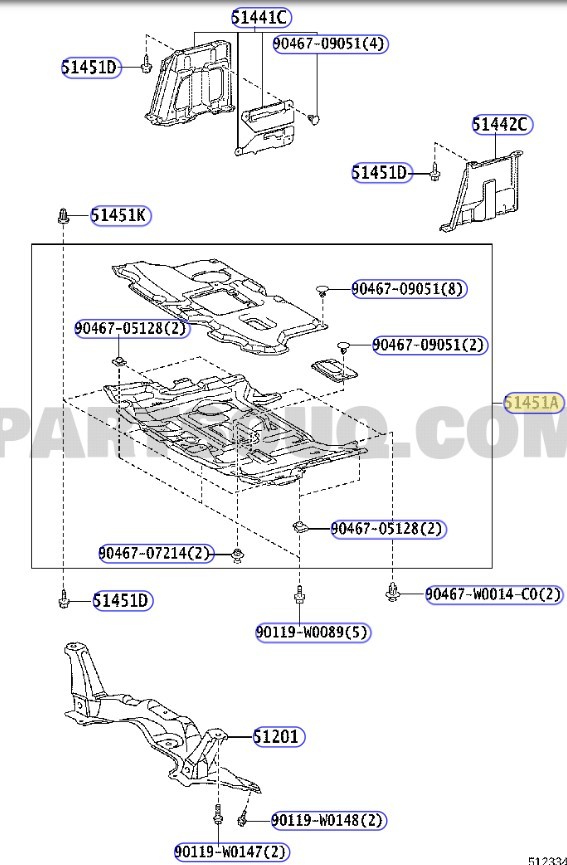 TOYOTA YARIS MOTOR ALT KORUYUCU 2011-2018 514510D011 ORİJİNAL
