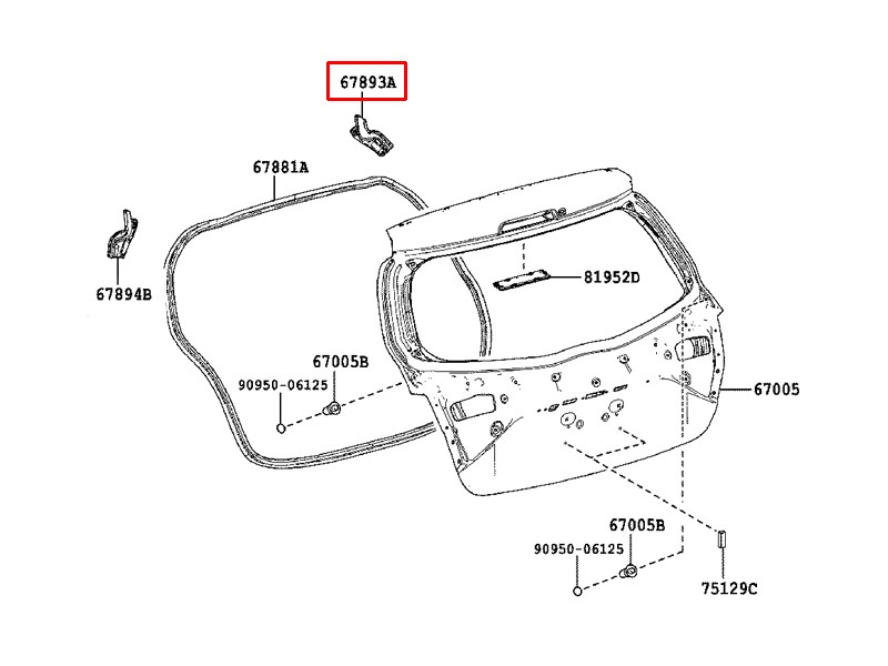 TOYOTA YARIS BAGAJ KAPUT SAĞ KORUYUCU 2015-2021 678930D030 ORİJİNAL