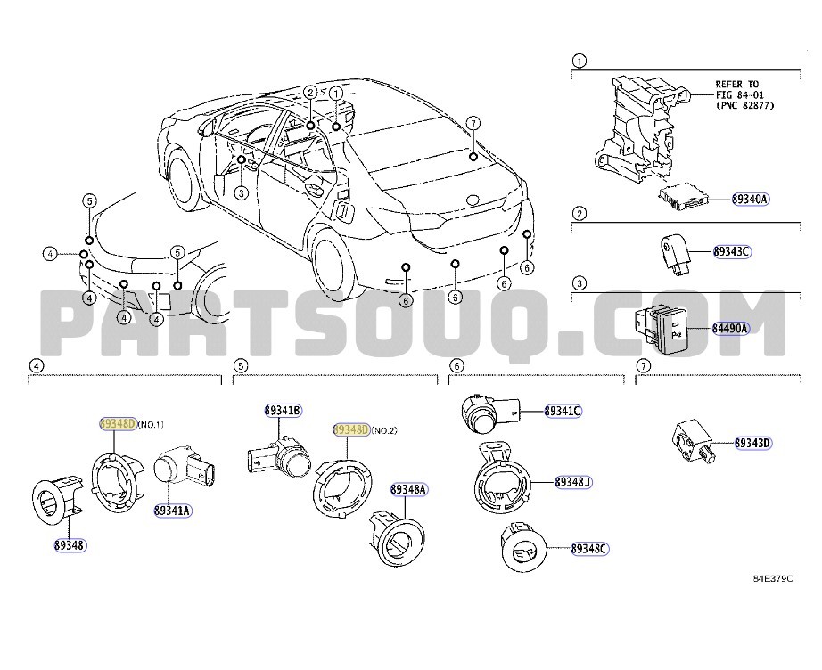 TOYOTA COROLLA PARK SENSÖR ÇERÇEVESİ 2013-2019 8934802050 ORİJİNAL