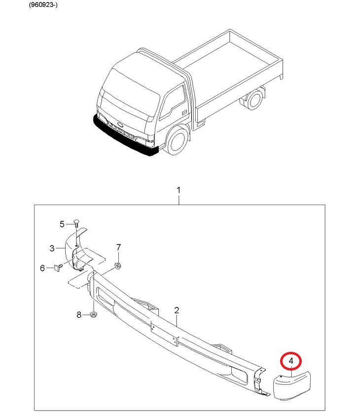 KIA K3600S(COBRA) ÖN TAMPON SOL EKİ 1994-2001 0K40A50060A03 ORİJİNAL