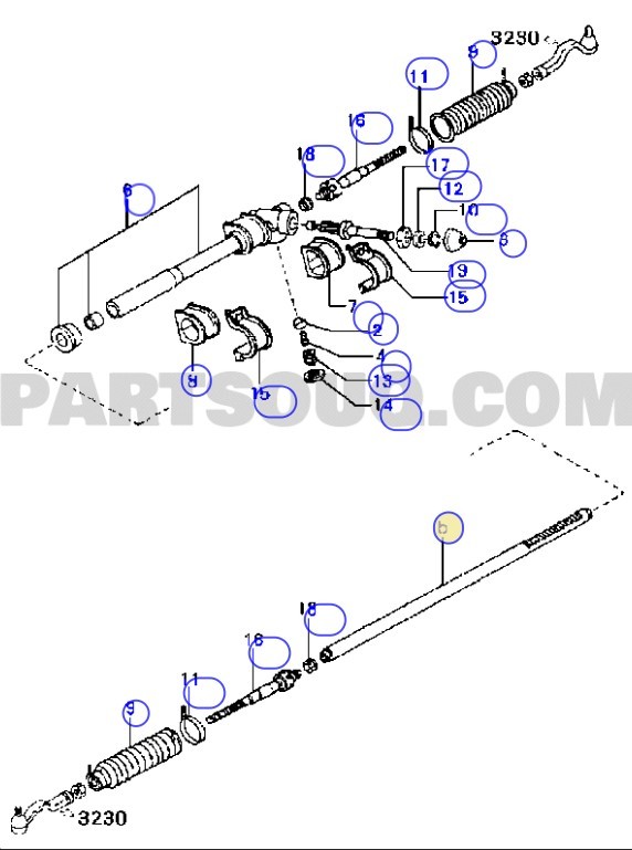 KIA BESTA DİREKSİYON KRAMİYER MİLİ 1993-1996 0SA4432119 ORİJİNAL