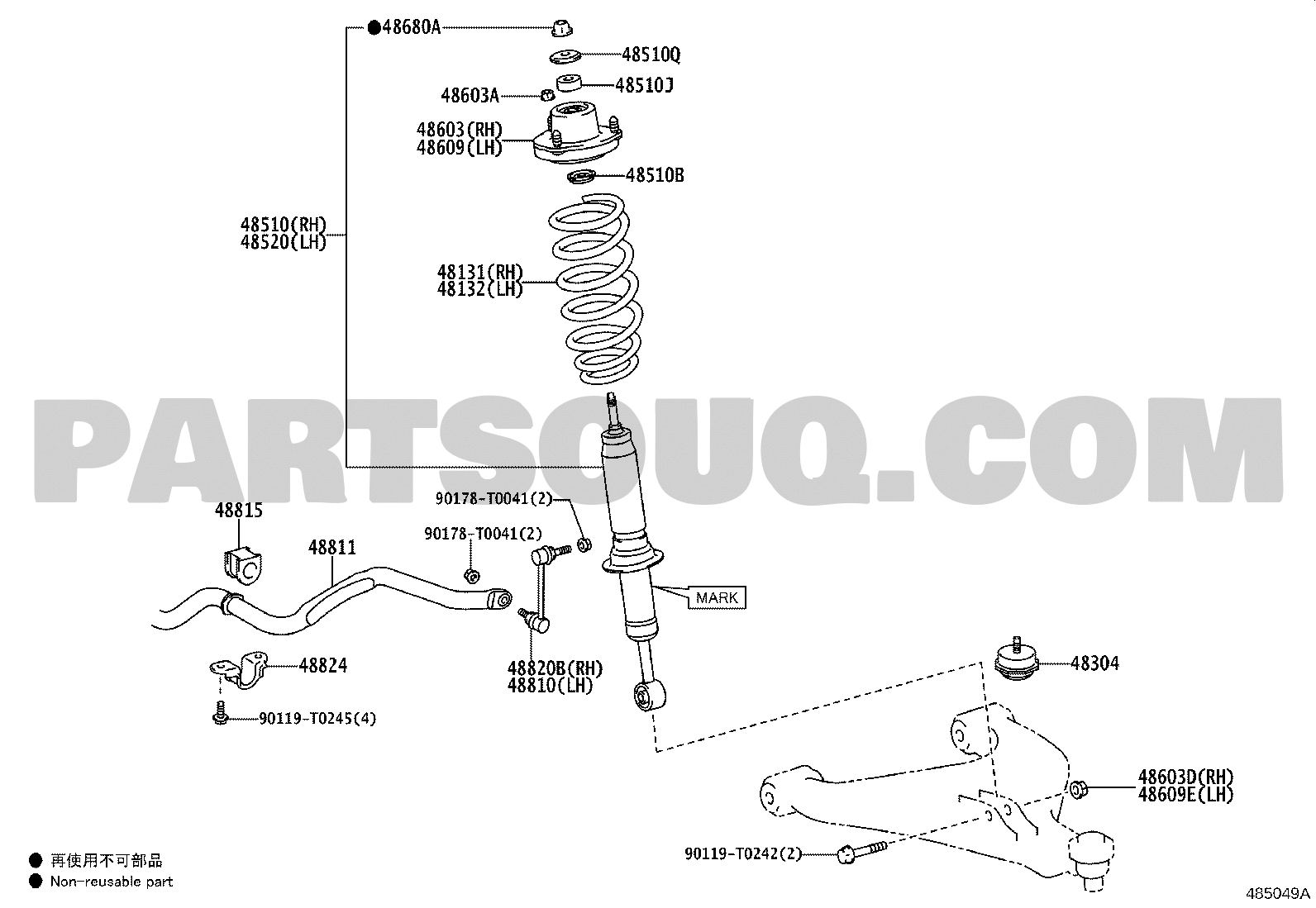 TOYOTA HILUX ÖN AMORTİSÖR TAKOZU 2015-2022 486090K070 ORİJİNAL