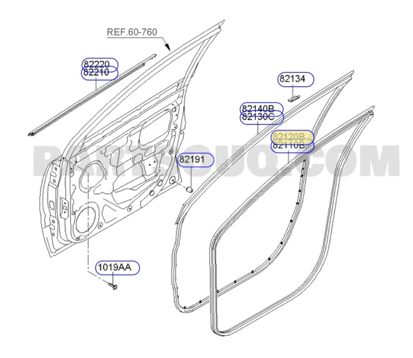 KIA RIO ÖN SAĞ KAPI GÖVDE FİTİLİ 2006-2011 821201G000RU