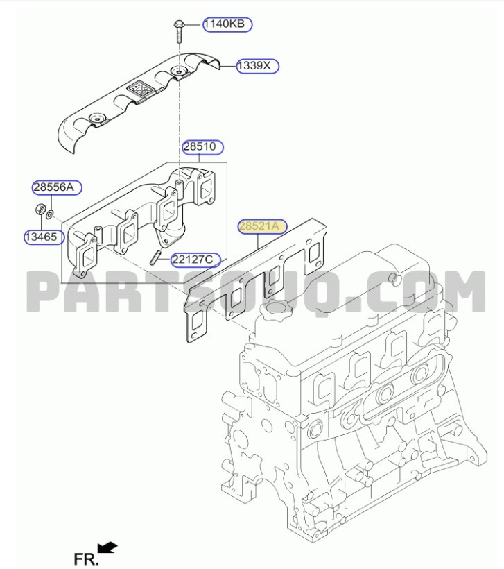 KIA BONGO EGZOZ MANIFOLD CONTASI 1997-2019 0K65A13461 EŞDEĞER