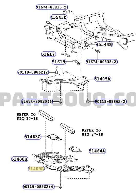 TOYOTA LAND CRUISER MOTOR ALT KORUYUCU 2009-2018 5140960100 ORİJİNAL