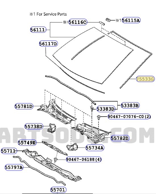 TOYOTA COROLLA ÖN CAM FİTİLİ 2007-2013 7553112690 ORİJİNAL