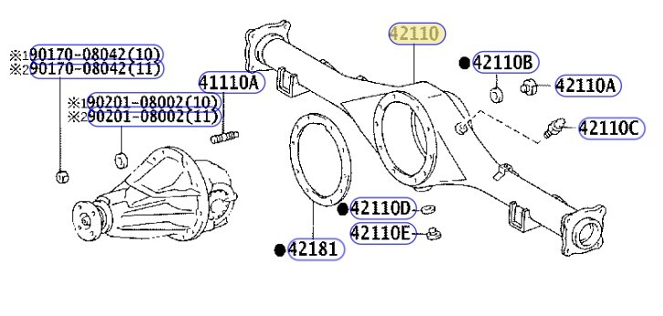 TOYOTA HILUX AKS KOVANI 2005-2011 421100K060 ORİJİNAL