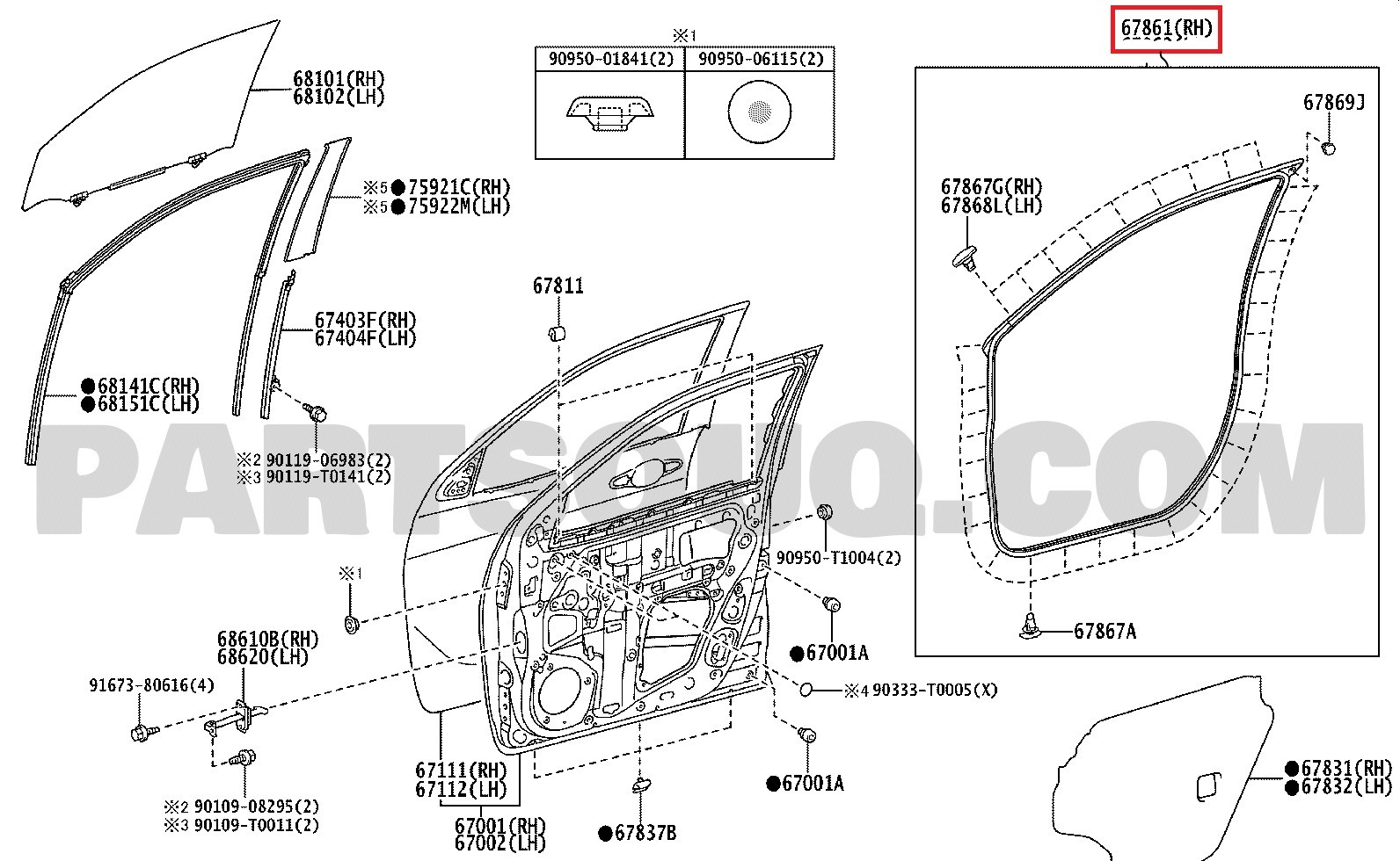 TOYOTA HILUX ÖN SAĞ KAPI FİTİLİ 2015-2022 678610K120 ORİJİNAL
