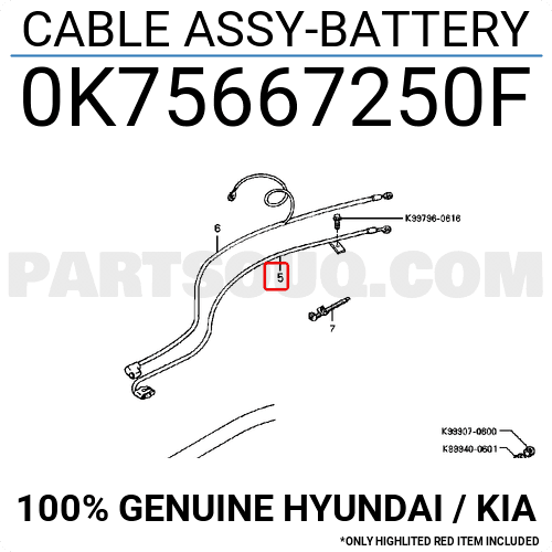 KIA CERES K2400 AKÜ KABLOSU(POZİTİF) 1996-2000 0K75667250F ORİJİNAL