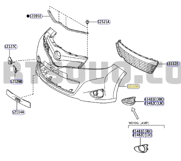 TOYOTA YARIS ÖN TAMPON 2013-2020 521190U931