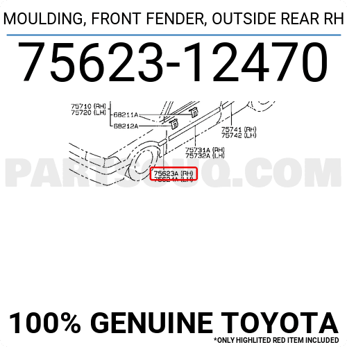 TOYOTA COROLLA ÖN SAĞ ÇAMURLUK ÇITASI 1987-1992 7562312470 EŞDEĞER