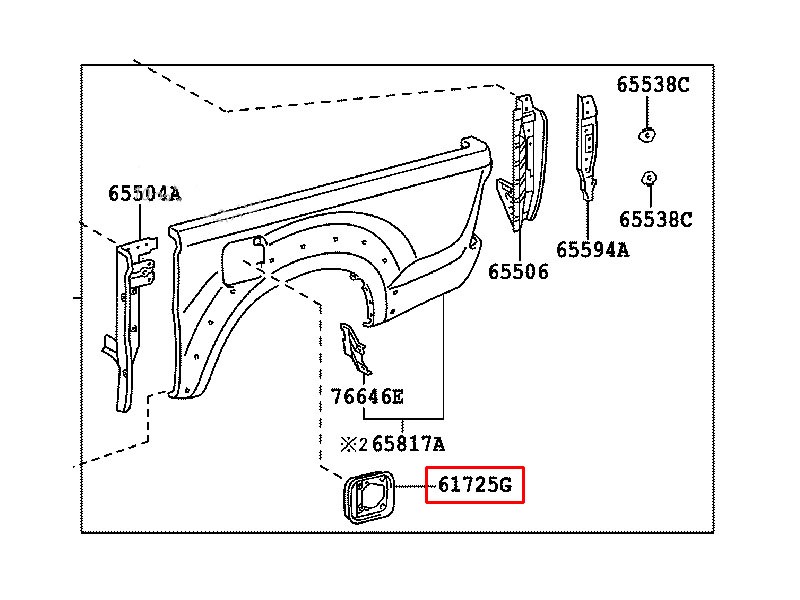 TOYOTA HILUX YAKIT DEPO YUVA SACI 2005-2012 617250K020 ORİJİNAL