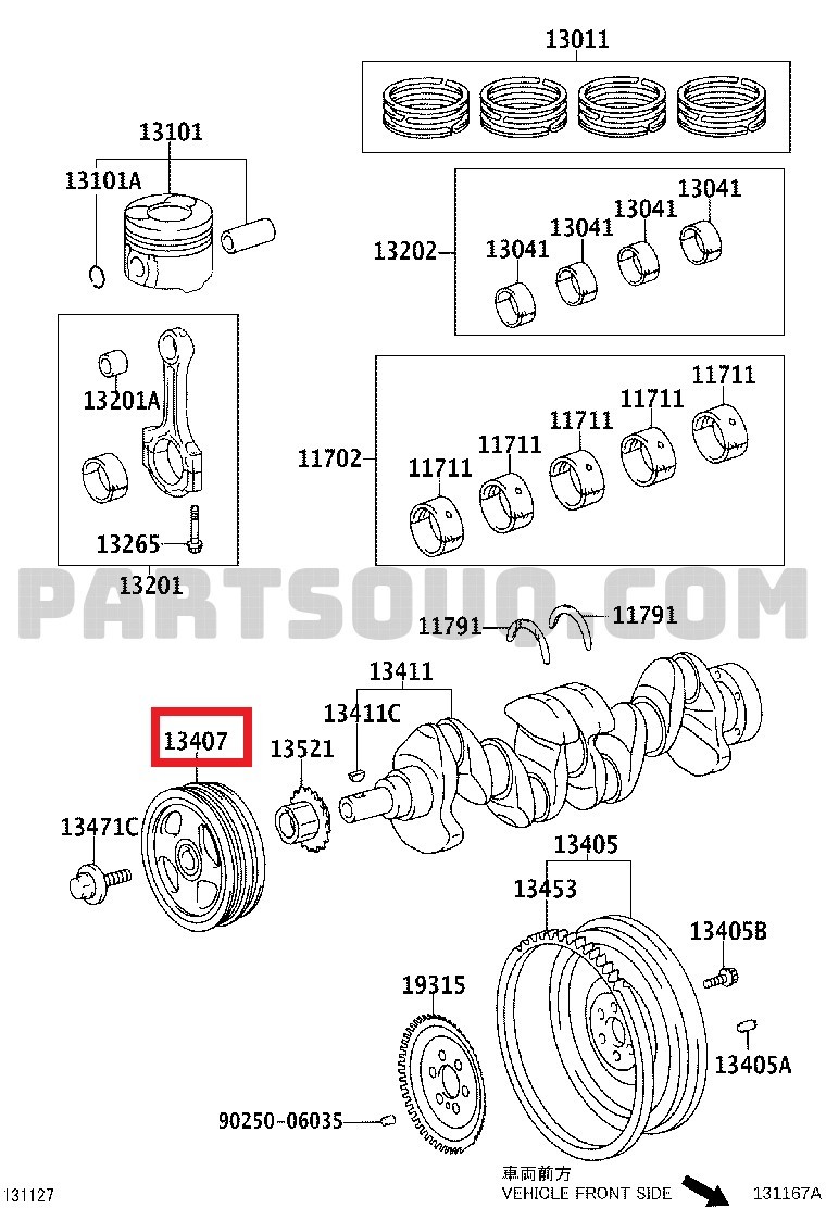 TOYOTA YARIS KRANK KASNAĞI 2005-2010 134070N010 ORİJİNAL