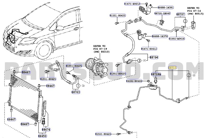 TOYOTA COROLLA KLİMA BORUSU 2007-2013 8871012760 ORİJİNAL