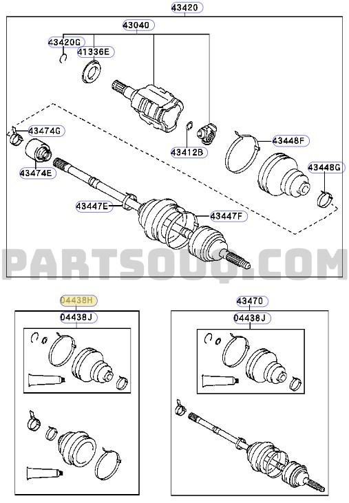 TOYOTA COROLLA ÖN SOL AKS KÖRÜK TAKIMI 2013-2019 0442802310 ORİJİNAL