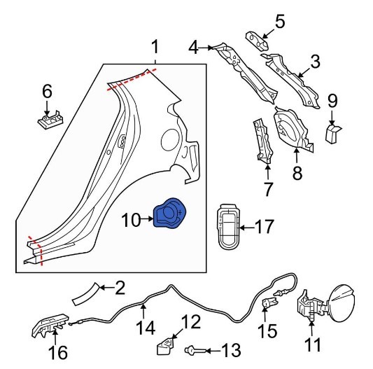 TOYOTA YARIS YAKIT DEPO YUVA SACI 2005-2011 6172552080 ORİJİNAL