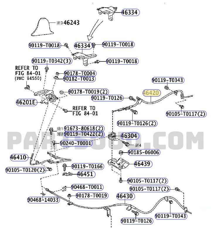 TOYOTA HILUX ARKA SOL EL FREN TELİ 2015-2020 464300K120 ORİJİNAL