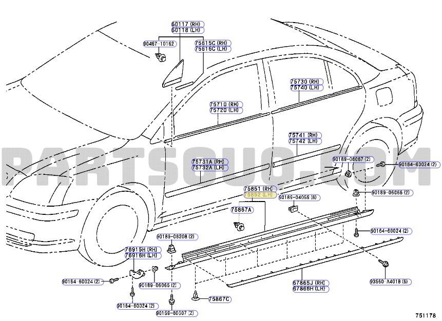 TOYOTA AVENSIS MARŞPİYEL KAPLAMASI 2003-2008 7585205010 ORİJİNAL