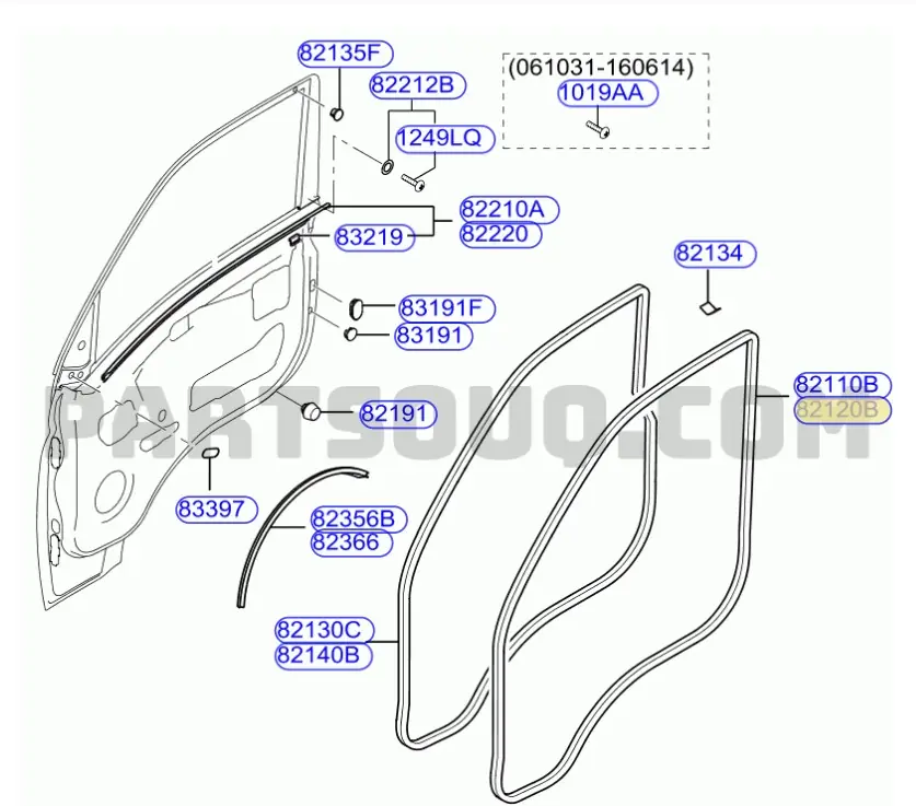 HYUNDAI H-100 ÖN SAĞ KAPI GÖVDE FİTİLİ 2004-2016 821204F000