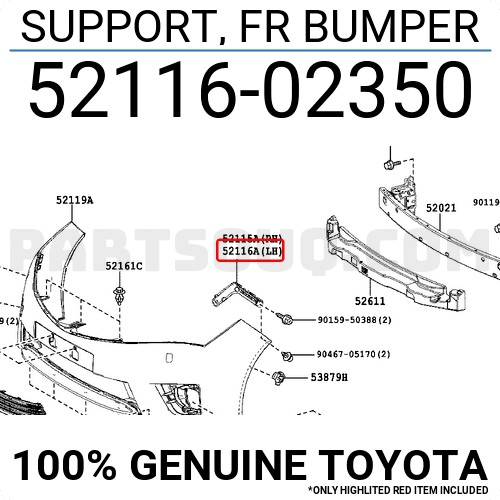 TOYOTA COROLLA ÖN TAMPON SOL BAĞLANTI BRAKETİ 2013-2019 5211602350 EŞDEĞER