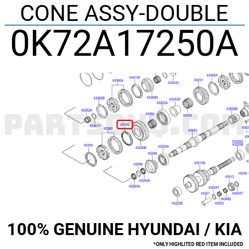 KIA PREGIO SENKROMEÇ SARISI 1997-2005 0K72A17250A ORİJİNAL
