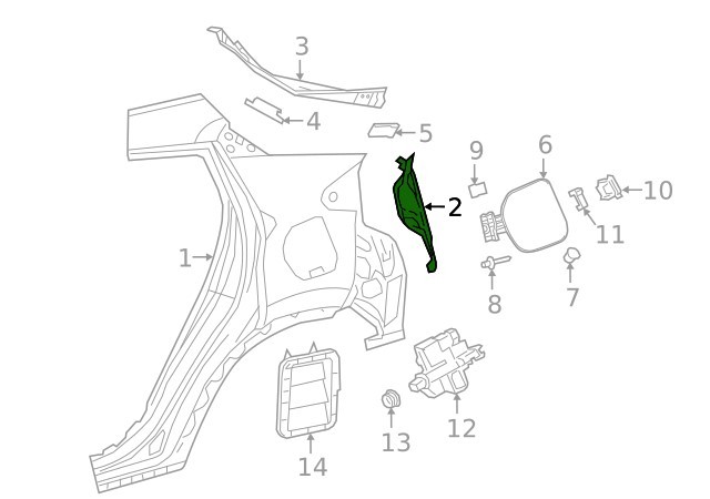 TOYOTA C-HR ARKA ÇAMURLUK KÖŞE SACI 2016-2020 61622F4010 ORİJİNAL