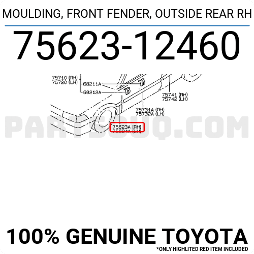 TOYOTA COROLLA ÖN SAĞ ÇAMURLUK ÇITASI 1987-1992 7562312460 EŞDEĞER