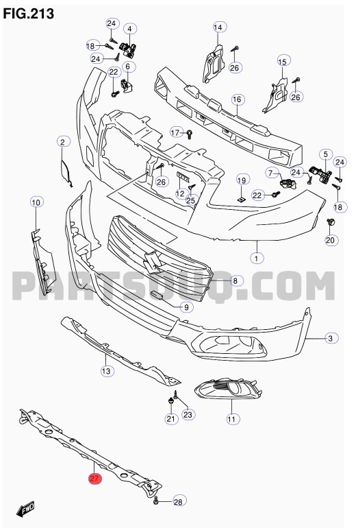 SUZUKI VITARA ÖN TAMPON ALT TRAVERSİ 2014-2023 71100-61M00-000