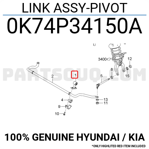 KIA PREGIO VİRAJ DEMİR BAĞLANTI PİVOTU 1997-2005 0K74P34150A