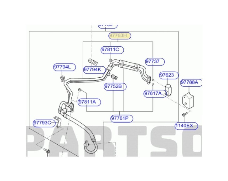 HYUNDAI i20 KLİMA BORUSU 2008-2012 977631J700 ORİJİNAL